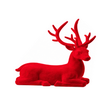 Renne décoratif floqué couché – Rouge