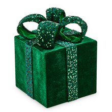 Cadeau décoratif de Noël à sequins – Vert – 12 po