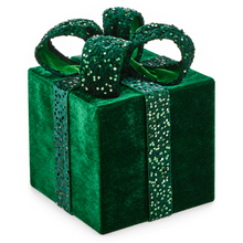 Cadeau décoratif de Noël à sequins – Vert – 16 po