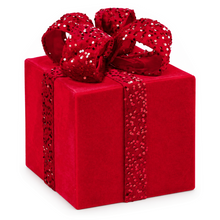 Cadeau décoratif de Noël à sequins – Rouge – 16 po