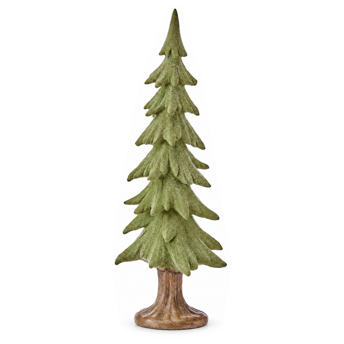 Sapin décoratif de Noël Winter Warmth floqué – Vert et brun – 12 po