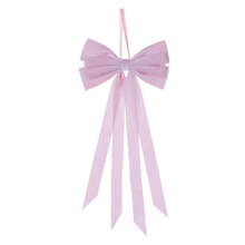 Nœud de Noël en velours à 4 pans, avec pince — rose