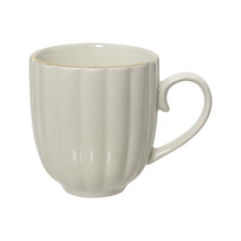 Tasse cannelée à bord doré – Blanc