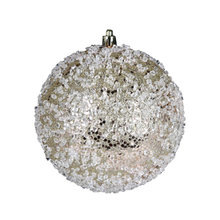 Boule de Noël à texture grêlée et pailletée — champagne