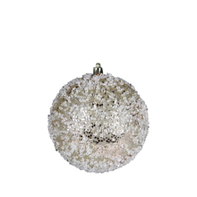 Boule de Noël à texture grêlée et pailletée — champagne