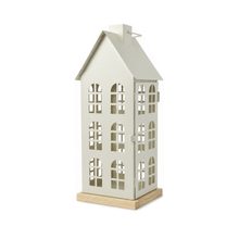 Lanterne maison de Noël en fer – Blanc