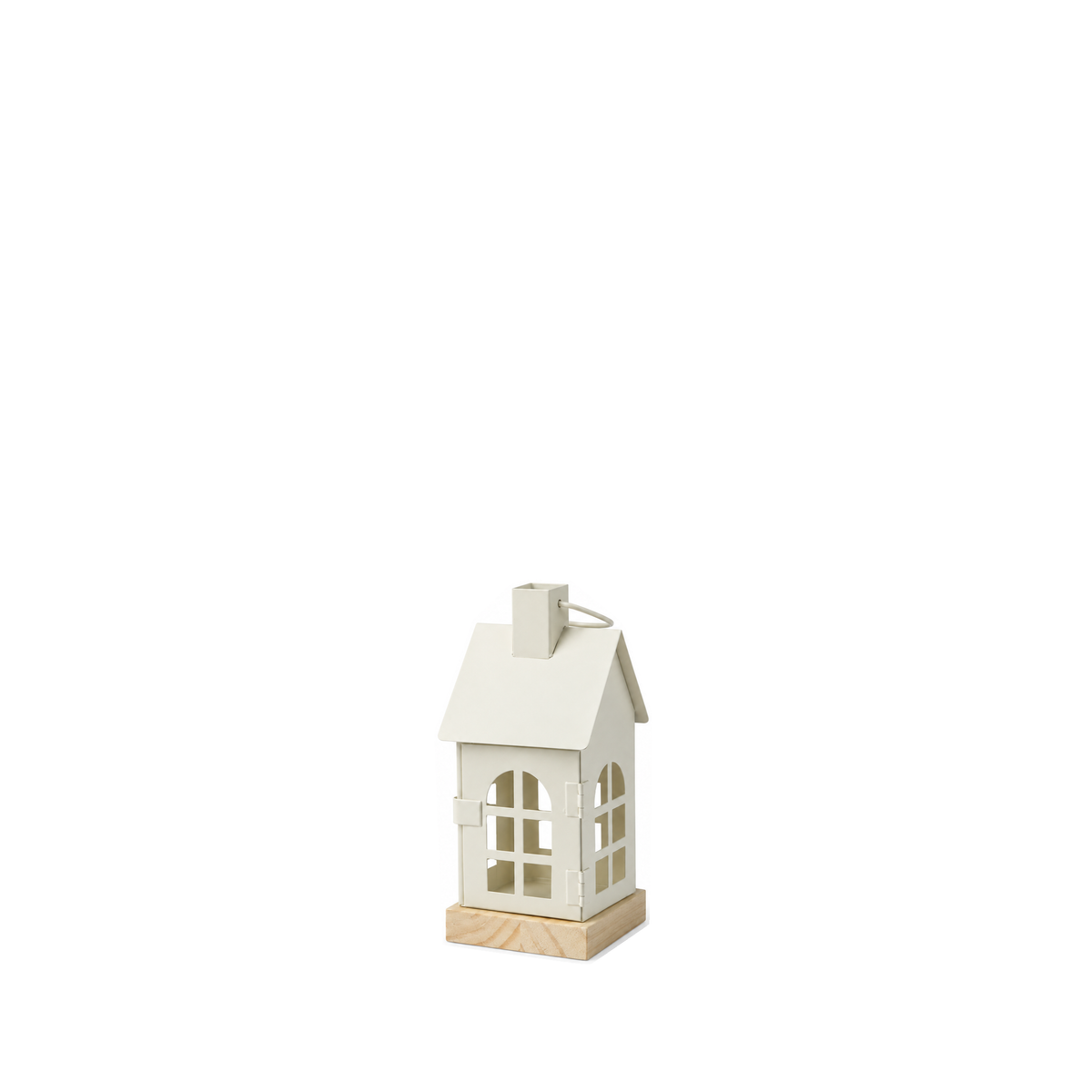 Lanterne maison de Noël en fer – Blanc