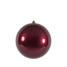 Boule de Noël rouge baie — fini à effet bonbon