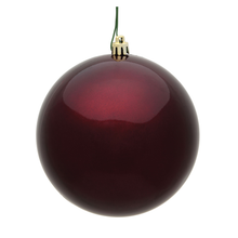 Boule de Noël bordeaux — fini à effet bonbon