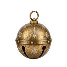 Grelot de Noël en fer avec flocons – Or antique