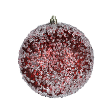 Boule de Noël à texture grêlée et pailletée — bordeaux