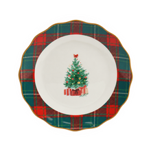 Assiette à dessert de Noël avec sapin – Blanc