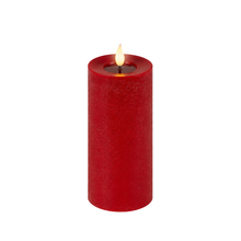 Ensemble de 3 bougies LED pilier – Rouge — Composant du lot : grande