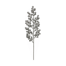 Tige décorative pailletée à baies – Argent