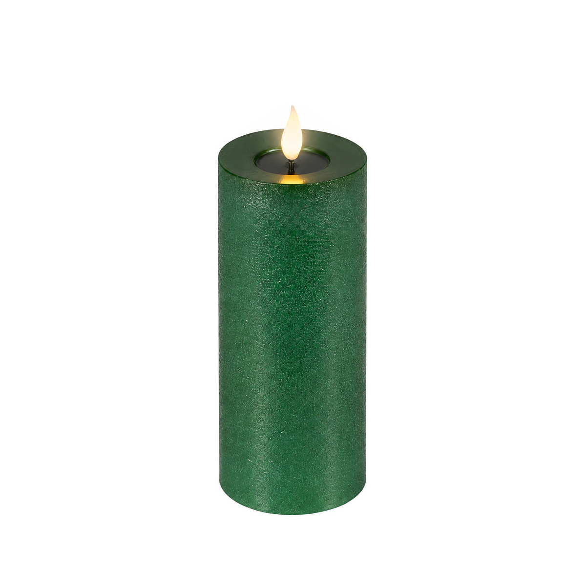 Ensemble de 3 bougies LED pilier – Vert — Composant du lot : grande