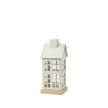 Lanterne maison de Noël en fer – Blanc