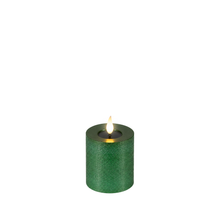 Ensemble de 3 bougies LED pilier – Vert — Composant du lot : petite