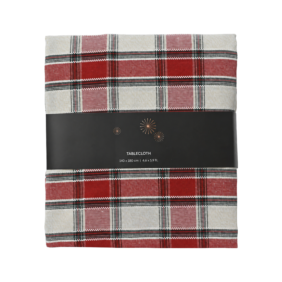 Nappe de Noël en coton tartan – Tartan crème