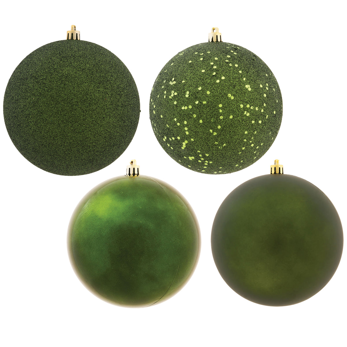 Boules de Noël assorties – vert mousse – 3 po – boîte de 16