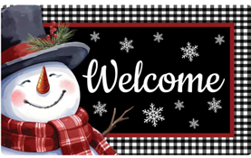 Tapis décoratif – Bonhomme de neige à carreaux