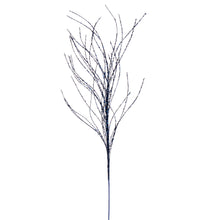 Tige décorative de rameaux ondulés — bleu nuit — fini pailleté