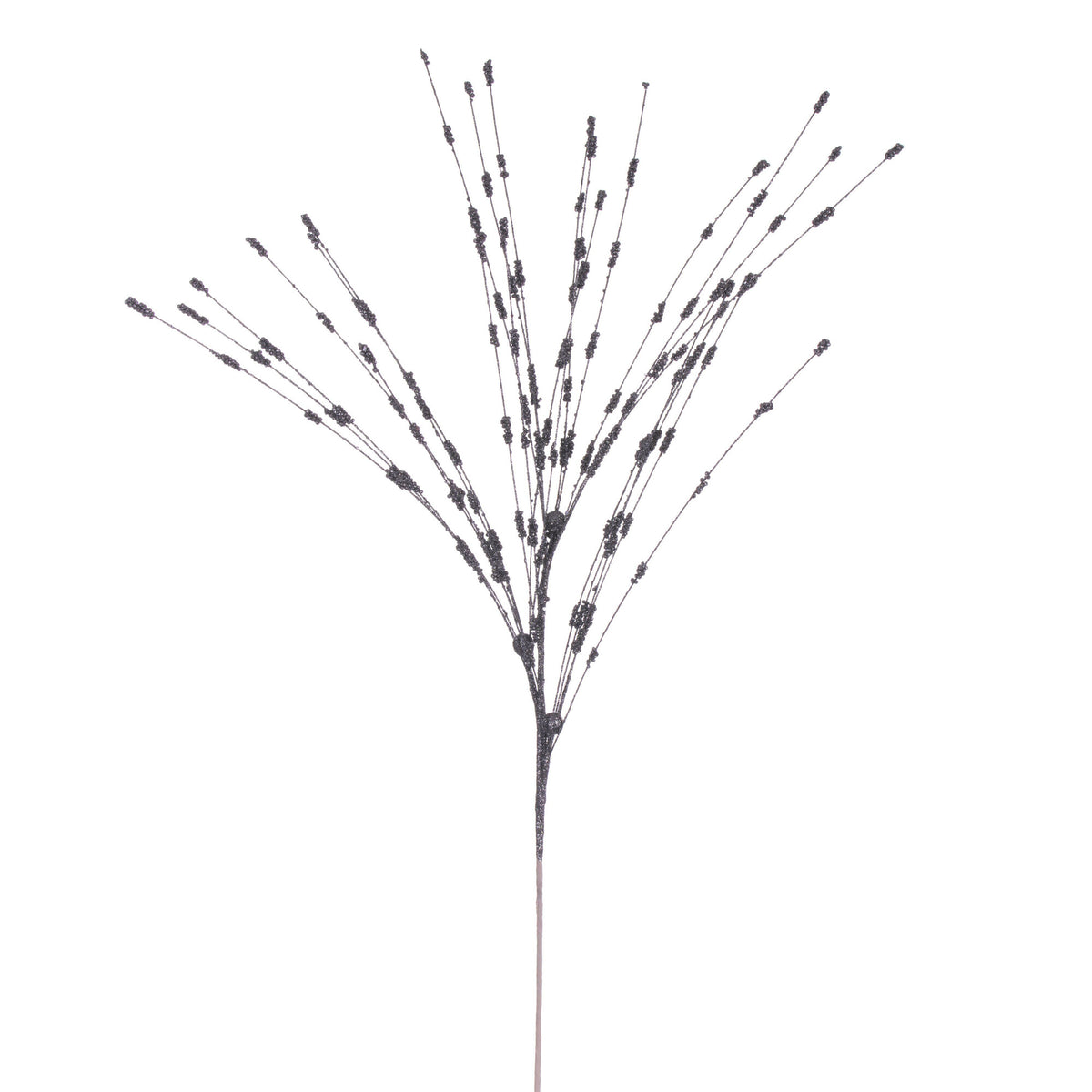 Tige décorative de baies – étain – pailleté – 36 po