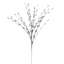 Tige décorative de baies – étain – pailleté – 36 po