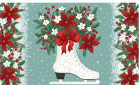 Tapis décoratif – Patin blanc fleuri
