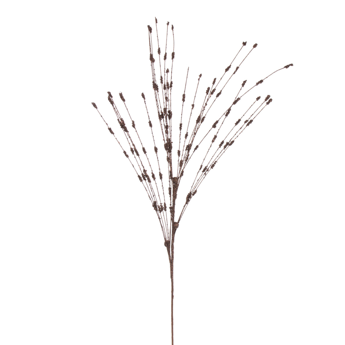 Tige décorative de baies — moka — fini pailleté