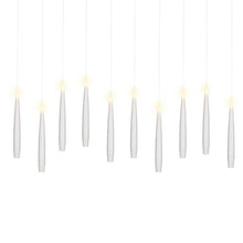 Ensemble de dix bougies flottantes LED blanches pour Noël, suspendues à des fils fins
