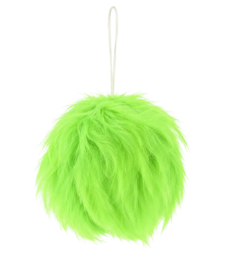 Ornement boule en fourrure vert lime — une boule