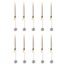 Ensemble de 10 bougies DEL blanches avec contrepoids pour sapin