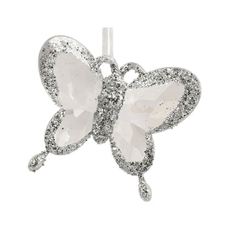 Ornement papillon – Modèle 1 · Transparent / Argent / Irisé