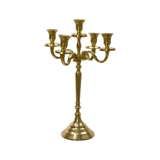 Bougeoir à cinq branches en aluminium – Doré