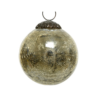Boule de Noël en verre craquelé – Doré