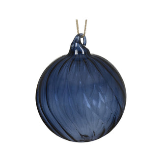 Boule de Noël en verre à tourbillon – Bleu nuit