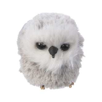 Hibou décoratif de Noël en plumes – Gris