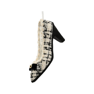 Chaussure décorative avec nœud – Tweed crème