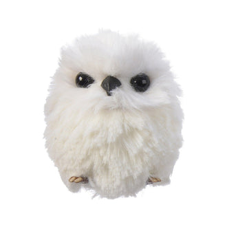 Hibou décoratif de Noël en plumes – Blanc