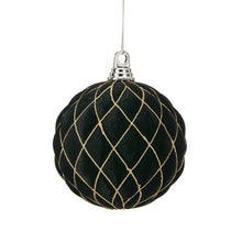 Boules de Noël en velours matelassé – Noir – 150 mm
