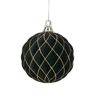 Boules de Noël en velours matelassé – Noir – 150 mm