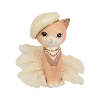 Figurine chat assise style mode – Modèle 1 · Multicolore