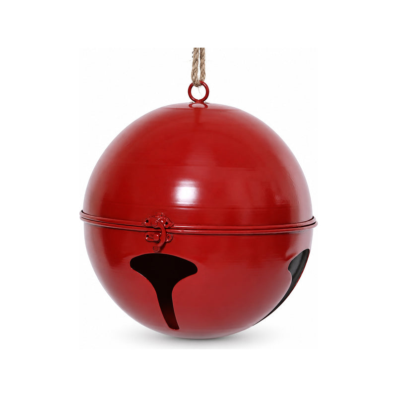 Grelot de Noël classique en fer – Rouge – 24,5 × 28 cm