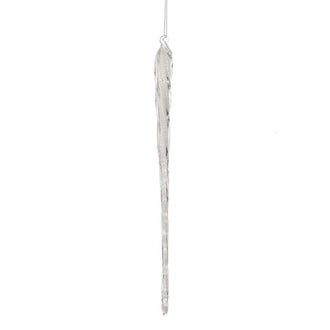 Ornement stalactite de Noël givré – Transparent irisé