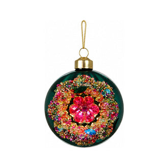 Boule de Noël en verre à bijoux – Vert profond