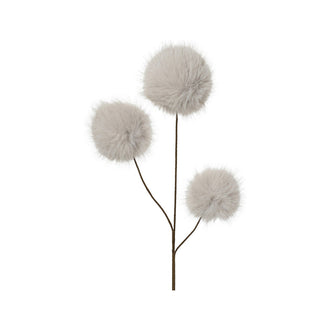 Tige décorative à boules duveteuses – Crème