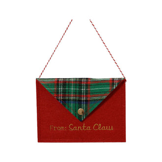 Enveloppe du Père Noël en feutre – Tartan vert