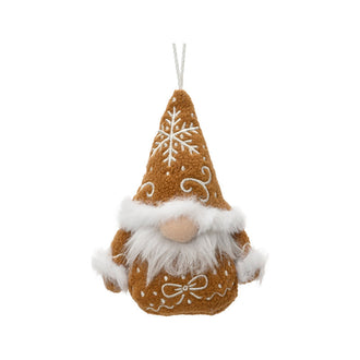 Gnome de Noël style pain d’épice – Petit rond · Brun / Crème