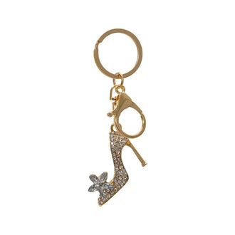 Porte-clés bijou à strass – Escarpin à strass · Doré
