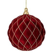 Boules de Noël en velours matelassé – Bourgogne – 200 mm